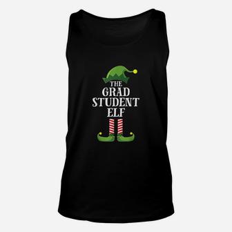 Grad Student Elf Matching Family Group Christmas Party Pj Unisex Tank Top - Seseable