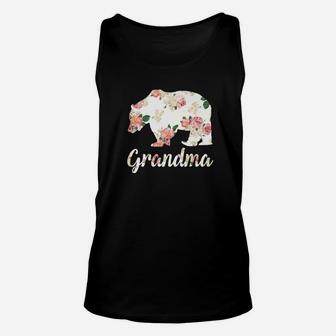 Grandma Bear Floral Family Christmas Matching Gift Unisex Tank Top - Seseable