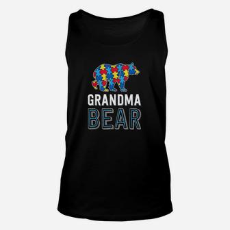 Grandma Bear World Autism Awareness Day Family Unisex Tank Top - Seseable