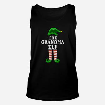 Grandma Elf Family Group Matching Christmas Party Pajama Unisex Tank Top - Seseable