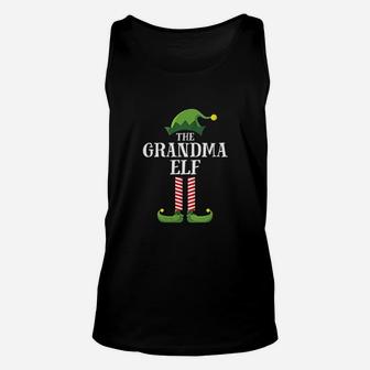 Grandma Elf Matching Family Group Christmas Party Pajama Unisex Tank Top - Seseable