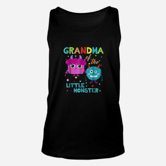 Grandma Of The Little Monster Birthday Family Monster Unisex Tank Top - Seseable