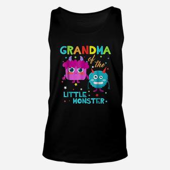 Grandma Of The Little Monster Birthday Family Monster Unisex Tank Top - Seseable