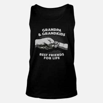 Grandpa And Grandkids Best Friends Life Fist Bump T-shirt Unisex Tank Top - Seseable