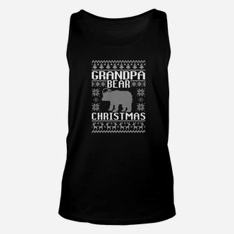 Grandpa Bear Matching Family Ugly Christmas Sweater Unisex Tank Top - Seseable