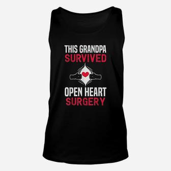 Grandpa Survived Open Heart Surgery Get Well Soon Unisex Tank Top - Seseable
