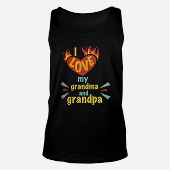 Grandparent I Love My Grandma And Grandpa Unisex Tank Top - Seseable