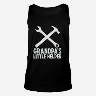 Grandpas Little Helper Funny Soon To Be Grandfather Unisex Tank Top - Seseable