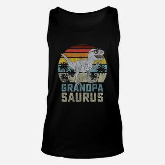 Grandpasaurus T Rex Dinosaur Grandpa Saurus Family Matching Unisex Tank Top - Seseable