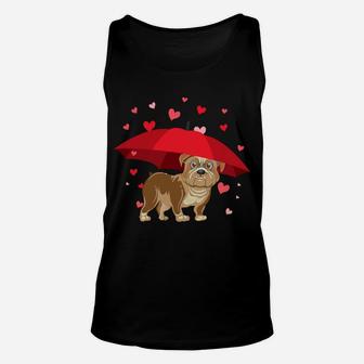Grumpy Bulldog Raining Hearts Valentines Day Unisex Tank Top - Seseable