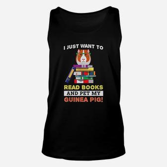 Guinea Pigs Read Book Funny Cute Guinea Pig Owner Lover Unisex Tank Top - Seseable