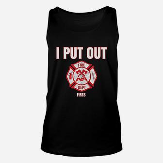 Halloween Costume Funny Firefighter I Put Out Fires Firemen Unisex Tank Top - Seseable