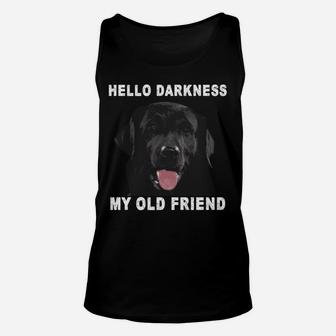 Halloween Hello Darkness My Old Friend Black Labrador Dog Unisex Tank Top - Seseable