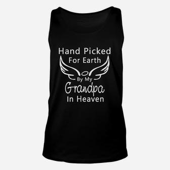 Hand Picked For Earth By My Grandpa Grandma In Heaven Unisex Tank Top - Seseable