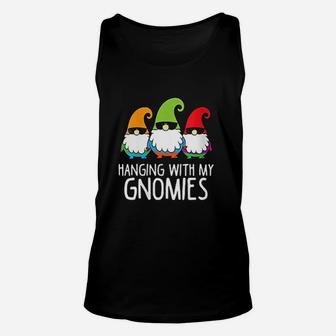 Hanging With My Gnomies Funny Garden Gnome Unisex Tank Top - Seseable
