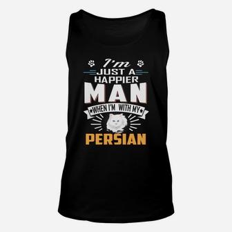 Happier Man With Persian Unisex Tank Top - Seseable