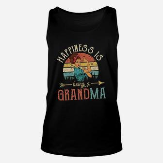 Happiness Is Being A Grandma For Women Vintage Grandma Unisex Tank Top - Seseable