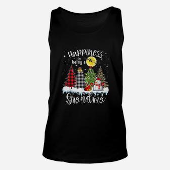 Happiness Is Being A Grandma Merry Christmas Snowman Unisex Tank Top - Seseable