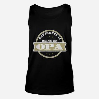 Happiness Is Being An Opa Fathers Day Unisex Tank Top - Seseable