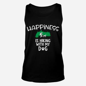 Happiness Is Hiking With My Dog Unisex Tank Top - Seseable