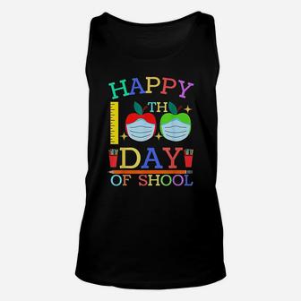 Happy 100th Day Of School Apple Teacher Unisex Tank Top - Seseable