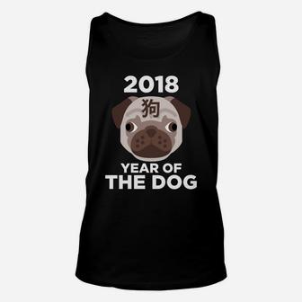 Happy Chinese New Year 2018 Pug Year Of The Dog Cool Unisex Tank Top - Seseable