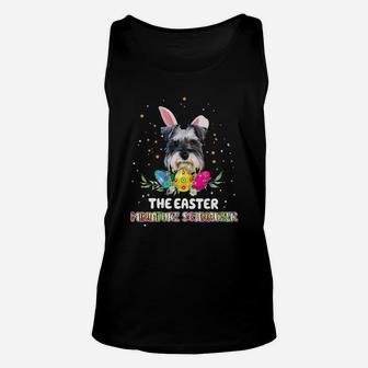 Happy Easter Cute Bunny Miniature Schnauzer Great Gift For Dog Lovers Unisex Tank Top - Seseable