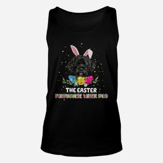 Happy Easter Cute Bunny Portuguese Water Dog Great Gift For Dog Lovers Unisex Tank Top - Seseable