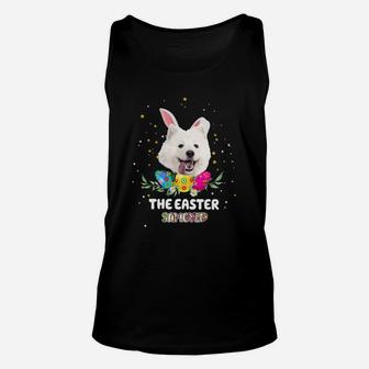 Happy Easter Cute Bunny Samoyed Great Gift For Dog Lovers Unisex Tank Top - Seseable
