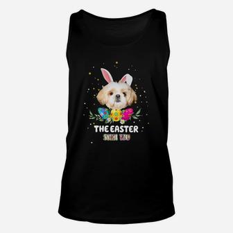 Happy Easter Cute Bunny Shih Tzu Great Gift For Dog Lovers Unisex Tank Top - Seseable