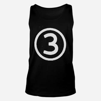Happy Family Clothing Third Birthday Modern Circle Number Three Unisex Tank Top - Seseable