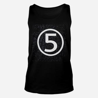 Happy Family Fifth Birthday Modern Circle Number Five Unisex Tank Top - Seseable