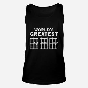 Happy Fathers Day Worlds Greatest Dad Guitar Chord Shirt Unisex Tank Top - Seseable