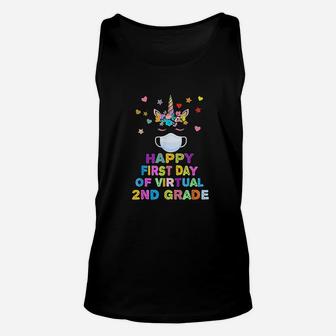 Happy First Day Of Virtual 2nd Grade Teacher Student Gift Unisex Tank Top - Seseable