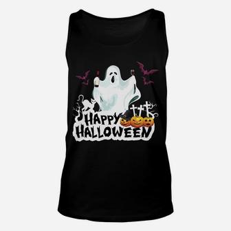 Happy Halloween Funny Wine Lover Boo Halloween Unisex Tank Top - Seseable