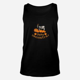 Happy Halloween Holstein Cow For Cow Lovers Unisex Tank Top - Seseable