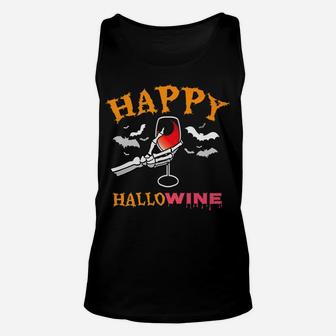Happy Hallowine Halloween Hallow Wine Lover Costume Unisex Tank Top - Seseable