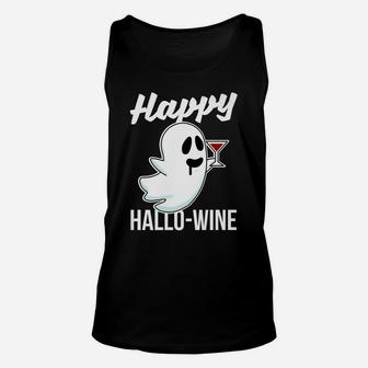 Happy Hallowine Halloween Wine Drinking Ghos Unisex Tank Top - Seseable