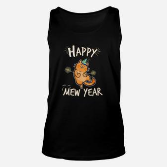 Happy Mew Year Funny Cat New Years Eve Party Supplies Unisex Tank Top | Seseable CA