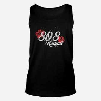 Hawaii 808 Area State Code Hibiscus T-shirt Unisex Tank Top - Seseable