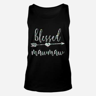 Hawaii Flowers Cute Tropical Flowers Blessed Mawmaw Unisex Tank Top - Seseable