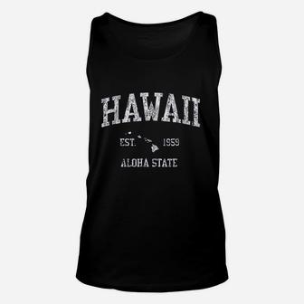 Hawaii Vintage Sports Design Hawaiian Islands Hi Unisex Tank Top - Seseable