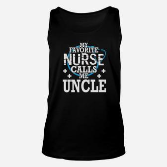 Heartbeat My Favorite Nurse Calls Me Uncle Happy Day Unisex Tank Top - Seseable