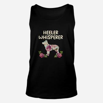 Heeler Whisperer Flower Animal Pet Blue Red Cattle Unisex Tank Top - Seseable