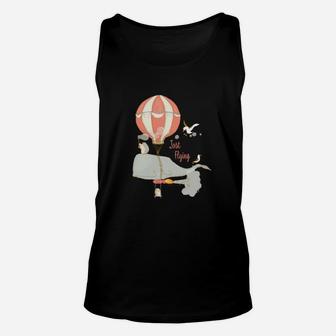 Heißluftballon-Abenteuer Unisex TankTop für Tierfreunde in Schwarz - Seseable