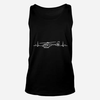 Helicopter Heartbeat For Pilots And Aviators Unisex Tank Top | Seseable UK