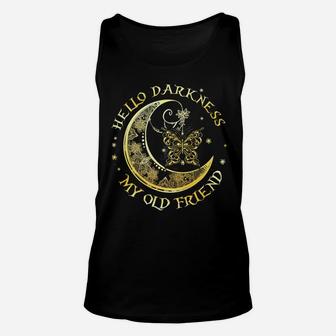 Hello Darkness My Old Friend Moon And Butterfly Unisex Tank Top - Seseable