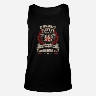 Herren Unisex TankTop Jahrgang 1987, Spruch Kein Mann ist Perfekt - Seseable