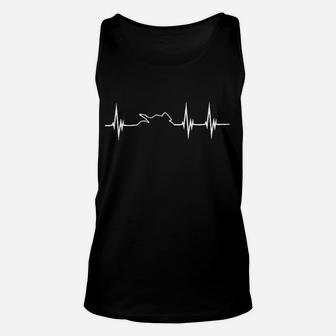 Herren Unisex TankTop mit EKG-Herzschlag-Design in Schwarz, Mode für Mediziner - Seseable