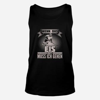 Hockey-Enthusiasten Unisex TankTop, Eislauf Spruch Schwarzes Tee - Seseable